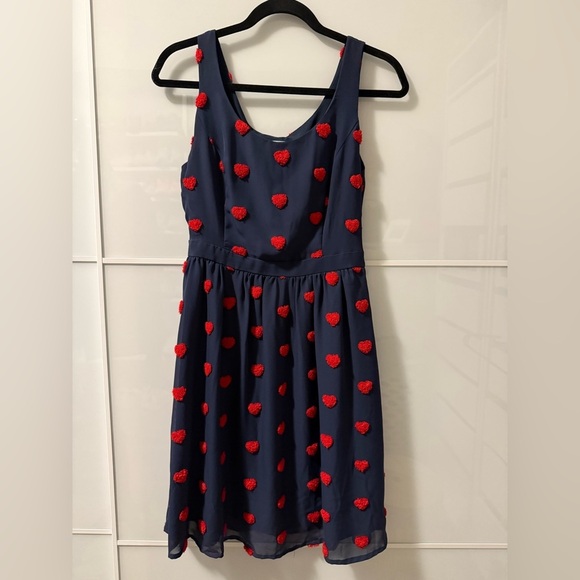 Modcloth Blue Sleeveless Scoop Neck Heart Sundress ❤️ - Picture 5 of 6